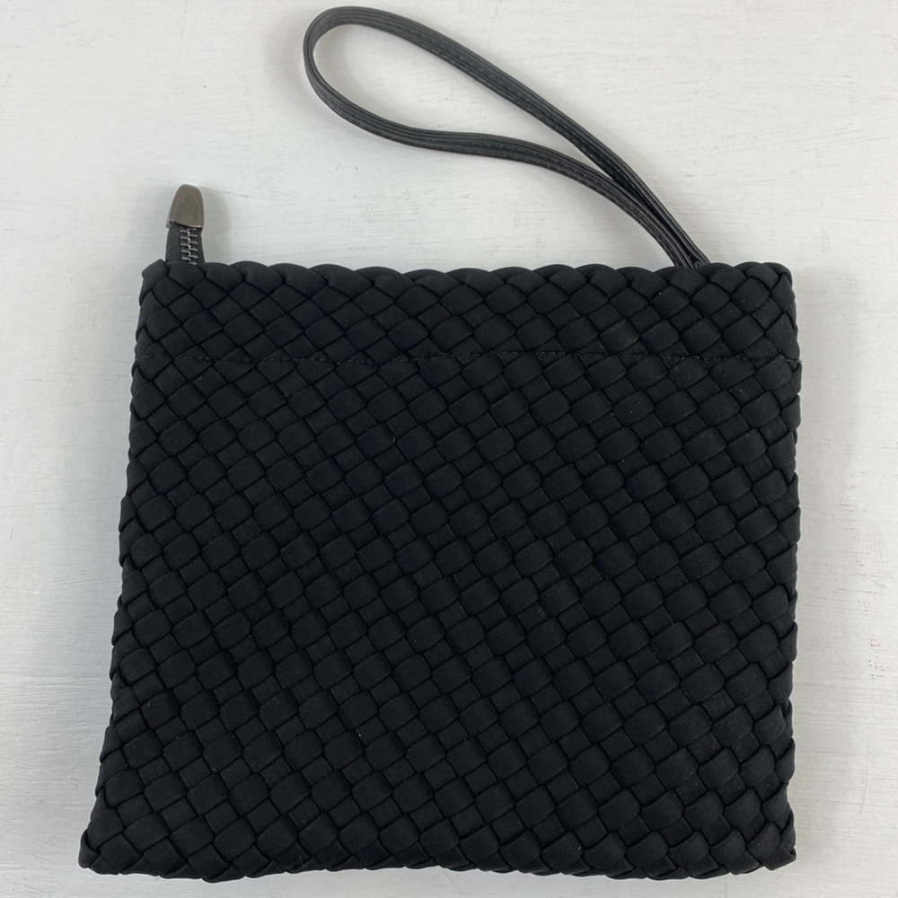 BINDYA‎ New York Handcrafted Woven Black Wristlet Purse Clutch Evening Bag